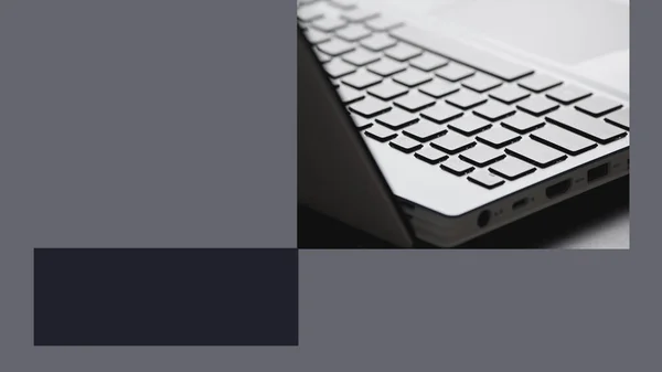 Клавиатура ноутбука. Плакат бизнес-концепции. Шаблон для плаката, баннера, приглашения, обложки — стоковое фото