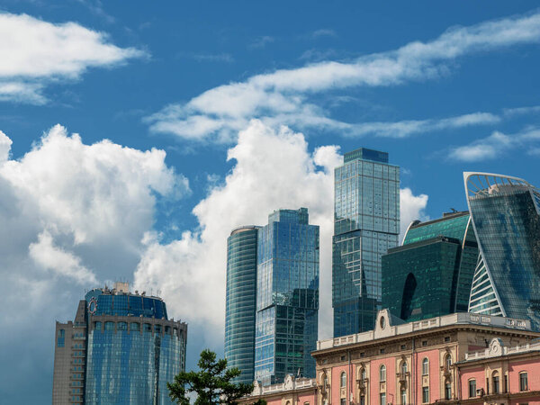 New high-rise buildings. Central area of Moscow. View of the Moscow International Business Center.