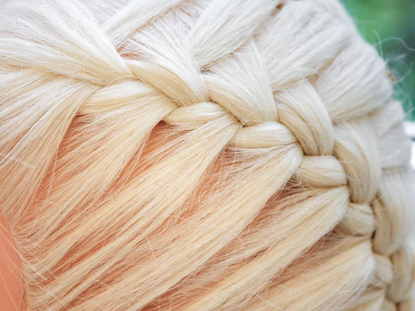 Braid on a mannequin close up — Stock Photo, Image