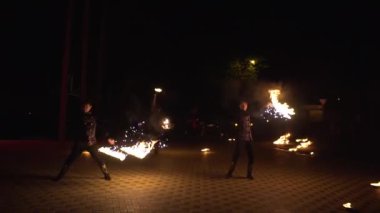 Krasnodar, Rusya - 2 Haziran 2018: ateş gösterisi performansını