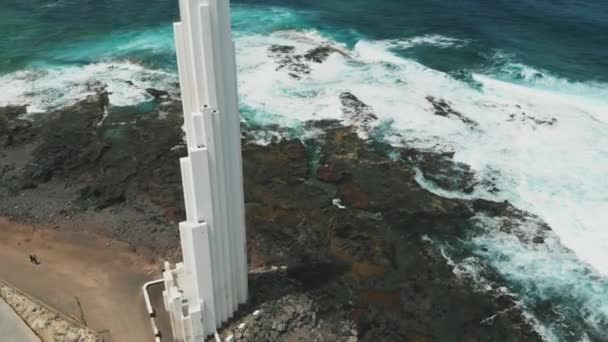 Havadan görünüm. Punta del Hidalgo Deniz Feneri — Stok video