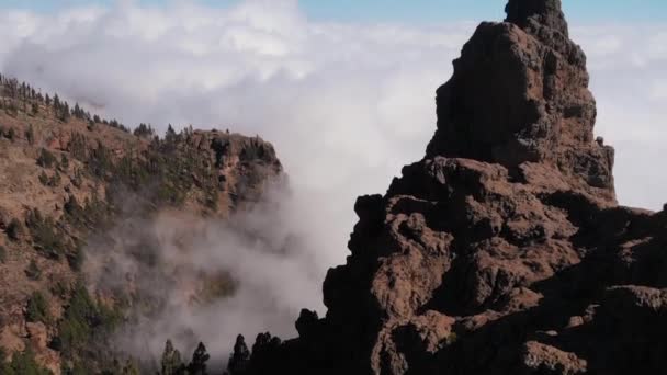 Pico de las Hebves, Гран-Канария - AERIAL — стоковое видео
