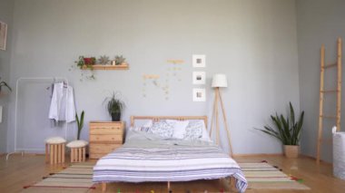 Genç bir kızın yatak odasırahat iç. Hiç kimse, iç stil konsepti