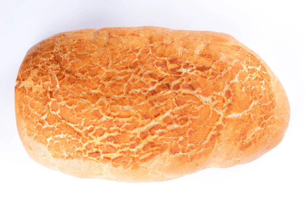 Čerstvě Izolované Bílém Pozadí Pšenice Chléb Pečený Chléb Zavřít Nahoru — Stock fotografie