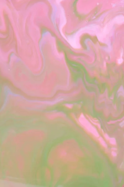 Ροζ Πράσινο Φόντο Ολογραφική Σταγονίδια Νερού Ροζ Πολύχρωμο Μοτίβο Χρωστικές — Φωτογραφία Αρχείου
