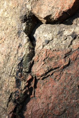 Doku granit Tasarımcısı. Granit taş yakın çekim. Arka plan doğal malzeme. Eski zamanların kayalık kayalar