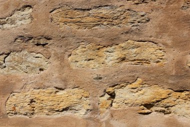 Doğal arka plan, Prag, taş duvar antik bir tapınak duvarına Ortaçağ şehrin antik duvar testi ile çimento, tasarımcı için boş