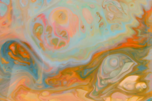 Arte Fluida Abstrato Fundo Multicolorido Líquido Manchas Laranja Cores Padrão — Fotografia de Stock