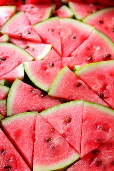 Watermeloen Patroon Vele Stukken Van Watermeloen Voor Bedrijf Natuurlijke Dessert — Stockfoto