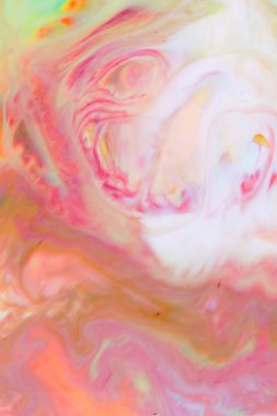 Sanat sıvı. Holografik renk arka plan. Psychedelic müzik arka plan bulanık. Sıvı üzerinde boya ile soyut desen