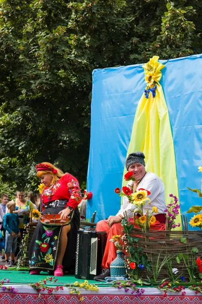 Карнавальної Ходи Люблю Дніпро Люди Карнавальних Костюмах Національний Одяг Фестивалі — стокове фото