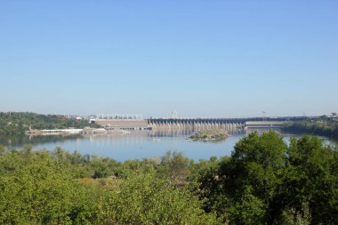 Dneproges. Ukrayna Dinyeper Nehri'ndeki hidroelektrik santrali. Elektrik su oluşturulması