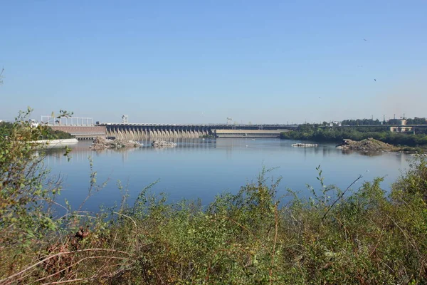 Dannazione Centrale Idroelettrica Sul Fiume Dnieper Ucraina Creazione Elettricità Sull — Foto Stock