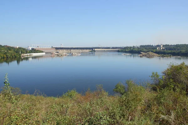 Dneproges Ukrayna Dinyeper Nehri Ndeki Hidroelektrik Santrali Elektrik Oluşturulması — Stok fotoğraf