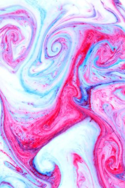 Çok renkli arka plan. Pembe mavi renk ile sanat sıvı. Mavi pembe doku. Sıvı renkli boya lekeleri