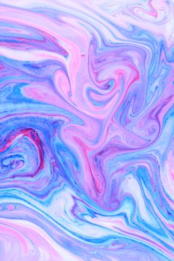 Çok renkli arka plan. Pembe mavi renk ile sanat sıvı. Mavi pembe doku. Sıvı renkli boya lekeleri