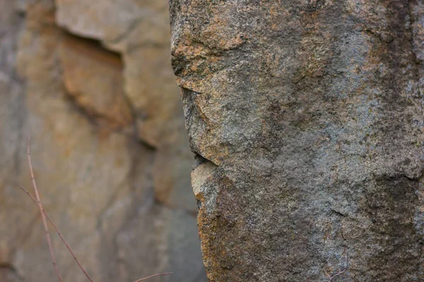 Pedras Granito Com Fundo Desfocado Granito Perto Textura Pedra Fundo — Fotografia de Stock