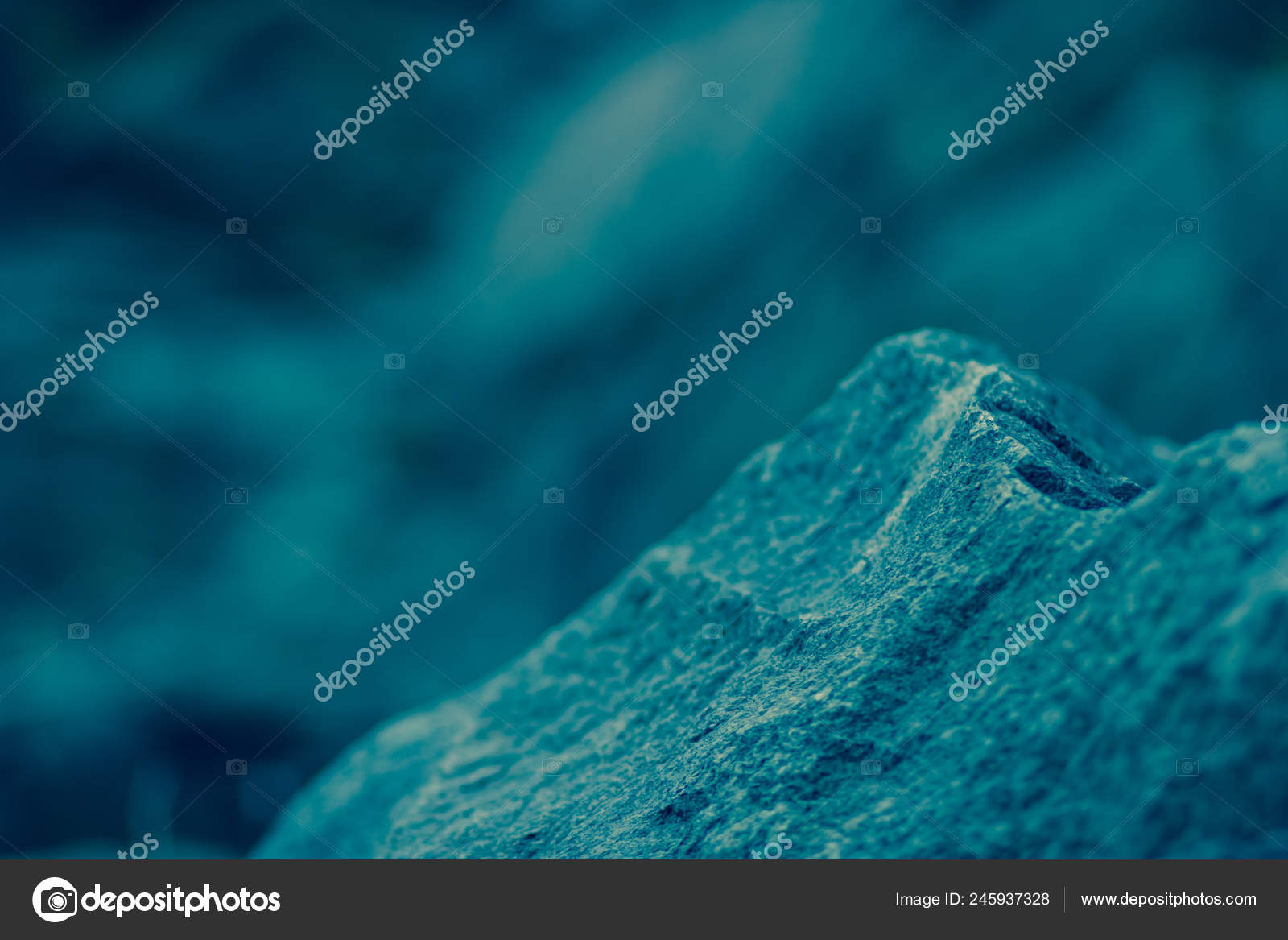 Granite Rocks Blue Green Tinting Granite Close Texture Stone Blue