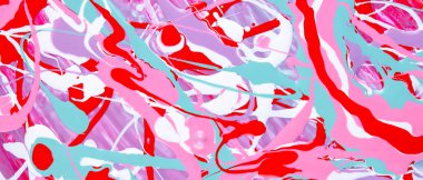 Ekran koruyucusu. Soyut renkli arka plan. Farklı renklerin boyalar deseni. Kırmızı, yeşil ve beyazlı sıvı sanatı. Renkli doku