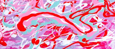 Ekran koruyucusu. Soyut renkli arka plan. Farklı renklerin boyalar deseni. Kırmızı, yeşil ve beyazlı sıvı sanatı. Renkli doku