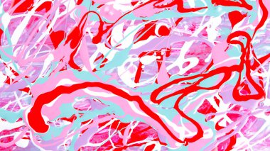 Ekran koruyucusu. Soyut renkli arka plan. Farklı renklerin boyalar deseni. Kırmızı, yeşil ve beyazlı sıvı sanatı. Renkli doku