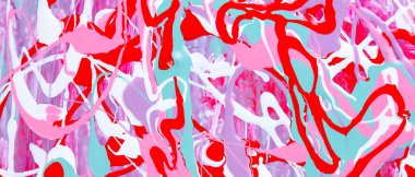 Ekran koruyucusu. Soyut renkli arka plan. Farklı renklerin boyalar deseni. Kırmızı, yeşil ve beyazlı sıvı sanatı. Renkli doku