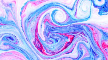 Soyut çok renkli arka plan. Ekran koruyucusu. Pembe mavi renkteki sıvı sanatı. Mavi pembe doku. Sıvı renkli boya lekeleri