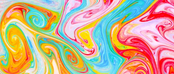 Vloeiende Kunst Met Verschillende Kleuren Schermbeveiliging Veelkleurige Achtergrond Van Verven — Stockfoto