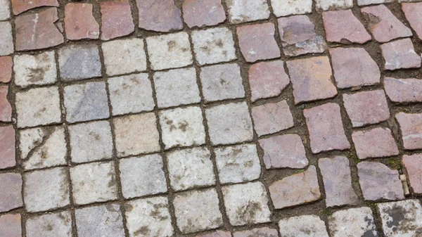 Pavimentación Piedras Antigua Ciudad Europea Antecedentes Adoquines Camino Piedra Casco — Foto de Stock
