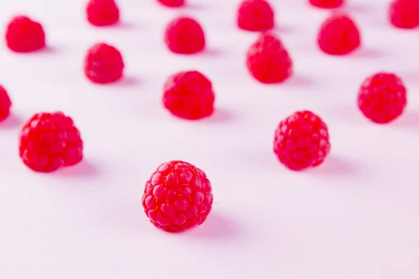 Pattern Raspberries Pink Background Colorful Diet Healthy Food Concept Background — Stock Photo, Image