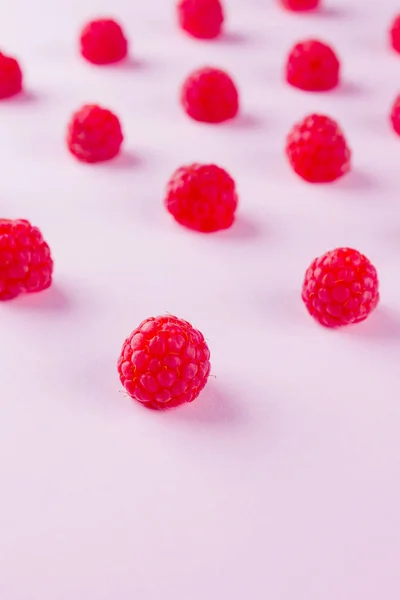 Pattern Raspberries Pink Background Colorful Diet Healthy Food Concept Background — Stock Photo, Image