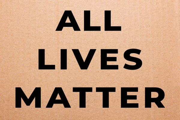 Tüm Hayatlar Önemlidir Irkçılık Karşıtı Kavram Eşit Sembol Kartonda Herkesin — Stok fotoğraf