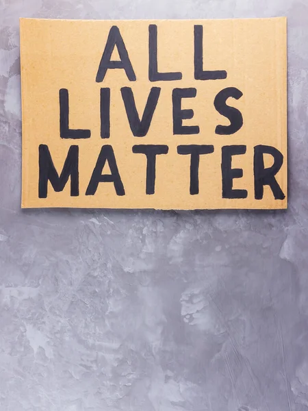 Alle Lives Matter Antirassistisches Konzept Auf Grauem Hintergrund Gleiches Symbol — Stockfoto