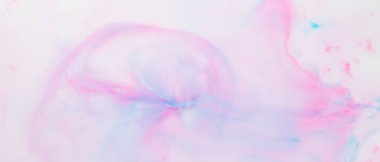 Sıvı sanat dokusu. Sıvıdan pembe mavi arkaplan. Sıvıdaki renkli noktaların fotoğrafları. Soyut desen