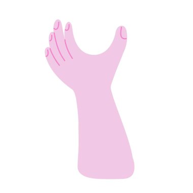 Minimum karikatür insan eli, yaşam tarzı, moda ve yaratıcı tasarım için modern düz vektör çizimi.