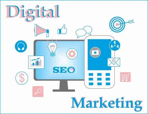 digital marketing concept on the internet