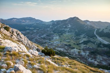 Lovcen Milli Parkı. Kotor Körfezi üzerinde Mountain view. Karadağ