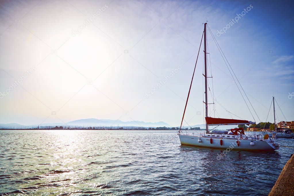 Sailing yachts race in Greece