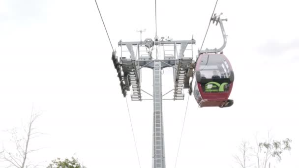 Harz-Germany - July 11: Cable cars, funicular railway in mountains - July 11, 2019 — Stock Video