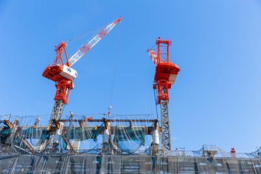 Kasumigaoka, Shinjuku Tokyo Olimpik spor stadyum yıl 2020.25 için Olimpiyat rekabet Kasım 2017 yetişmek için yapım aşamasında hızlandırılır., Tokyo, Japonya.