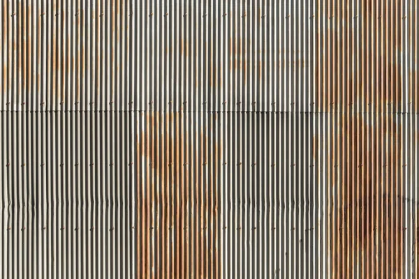 Vertikale Linienmuster Der Welle Zinkwand Rostige Textur — Stockfoto
