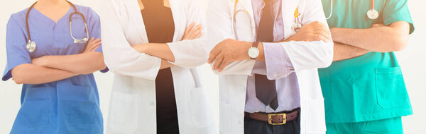 Командный работник врача-медсестры в больничных медицинских учреждениях люди баннер для фона
.