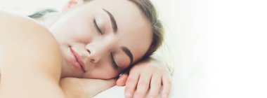 kadın horlama klinik geniş afiş Web sitesi tasarımı için uyku