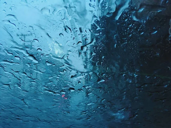 Temporada Lluvias Fuertes Tono Fresco Frío Azul Tranquilo Calma Interior — Foto de Stock