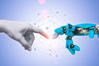 Teknoloji robot veya Robotik mühendisliği bağlı gelecek için dönem insanlar kavramı