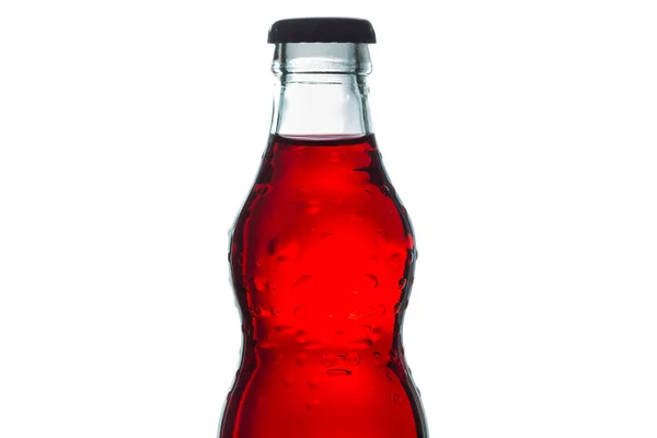 Softdrink Rote Farbe Glasflasche — Stockfoto