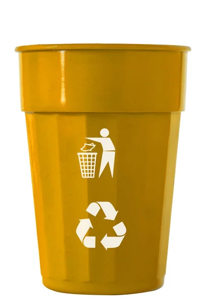 Çöp Kutusu Mix Renk Geri Dönüşüm Logosu Ile — Stok fotoğraf