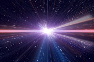 Işık hızı seyahat zaman tüneli uzaydan galakside seyahat.