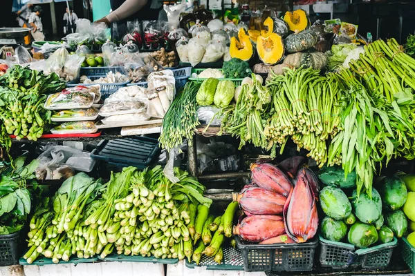Tienda Puestos Verduras Tailandia Mercado Mañana — Foto de Stock