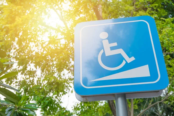 Discapacidad Pendiente Camino Escalera Camino Signo Insignia Para Las Personas —  Fotos de Stock